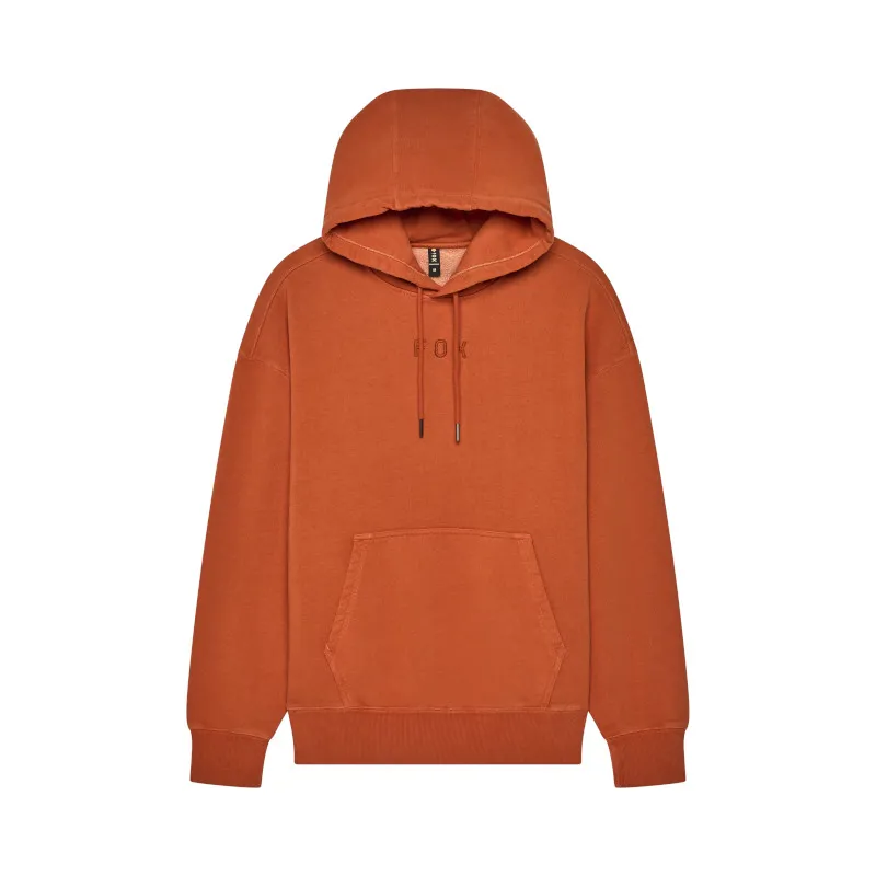 Fox Wordmark Oversized Pullover Casual Hoodie in Cognac Green-2