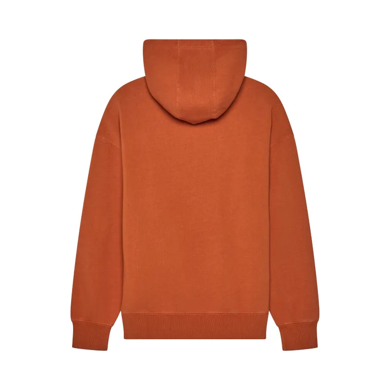 Fox Wordmark Oversized Pullover Casual Hoodie in Cognac Green-3