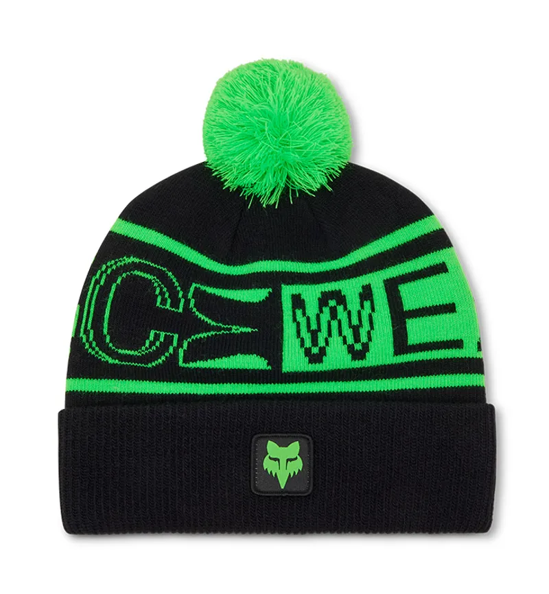 Fox Throttle Beanie in Black / Green
