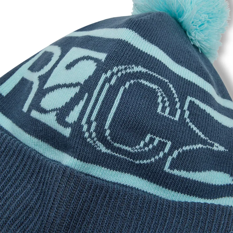Fox Throttle Bobble Beanie in Dark Vintage Blue-1