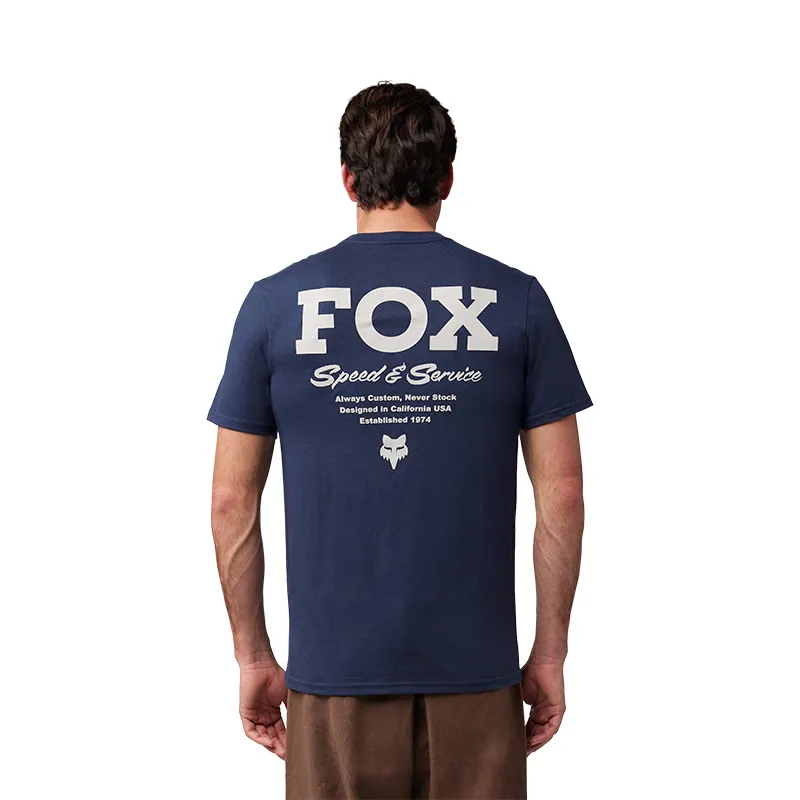 Fox Speed and Service Short Sleeve Tech Tee in Midnight Blue