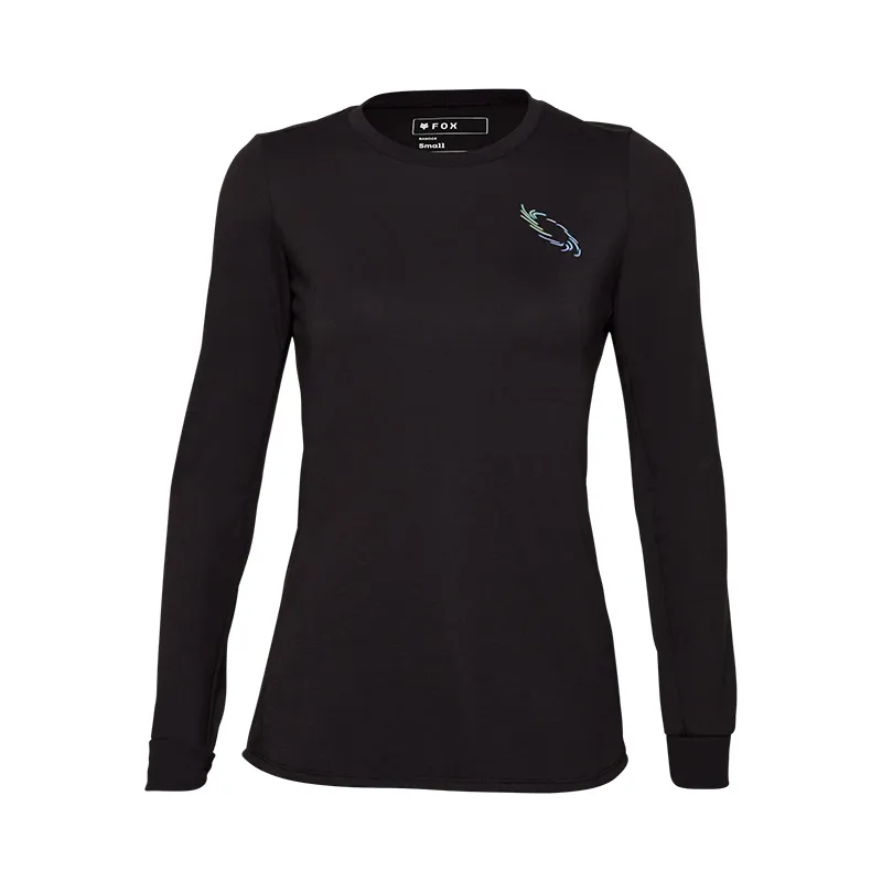 Fox Womens Ranger DriRelease Mid Long Sleeve Jersey LUNAR in Black-1
