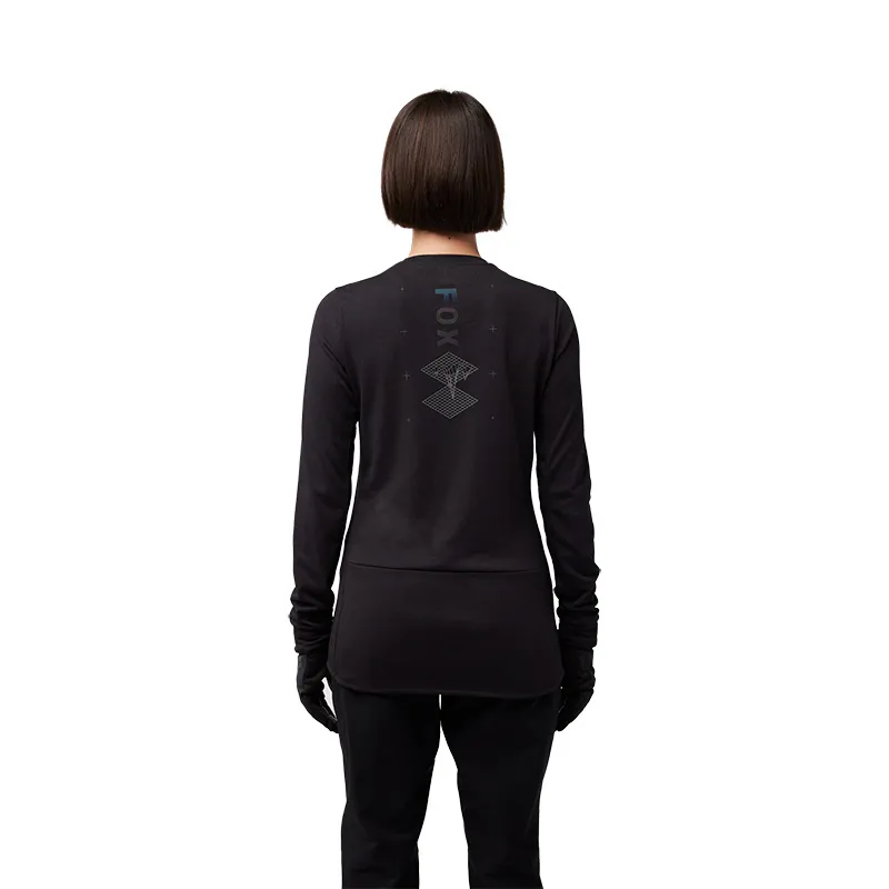 Fox Womens Ranger DriRelease Mid Long Sleeve Jersey LUNAR in Black-3