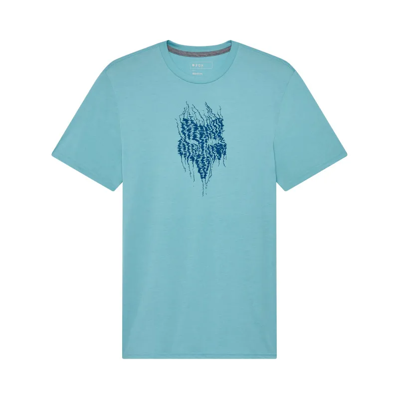 Fox Bark Short Sleeve Tech Tee Riding Jersey in Vintage Wash Blue