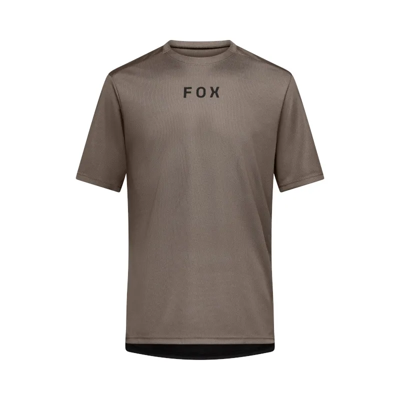 Fox Ranger Short Sleeve Mountain Bike Jersey Wordmark in Nutmeg Brown