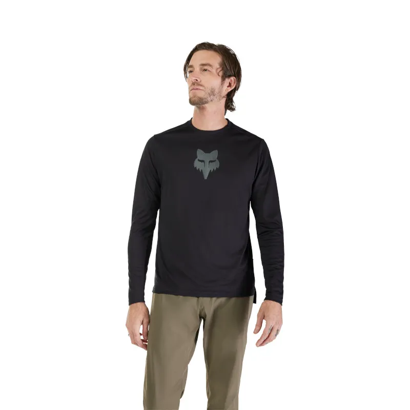 Fox Ranger Fox Head Long Sleeve MTB Jersey in Black