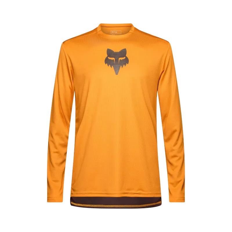 Fox Foxhead Ranger Long Sleeve Mountain Bike Jersey in Carmel Brown