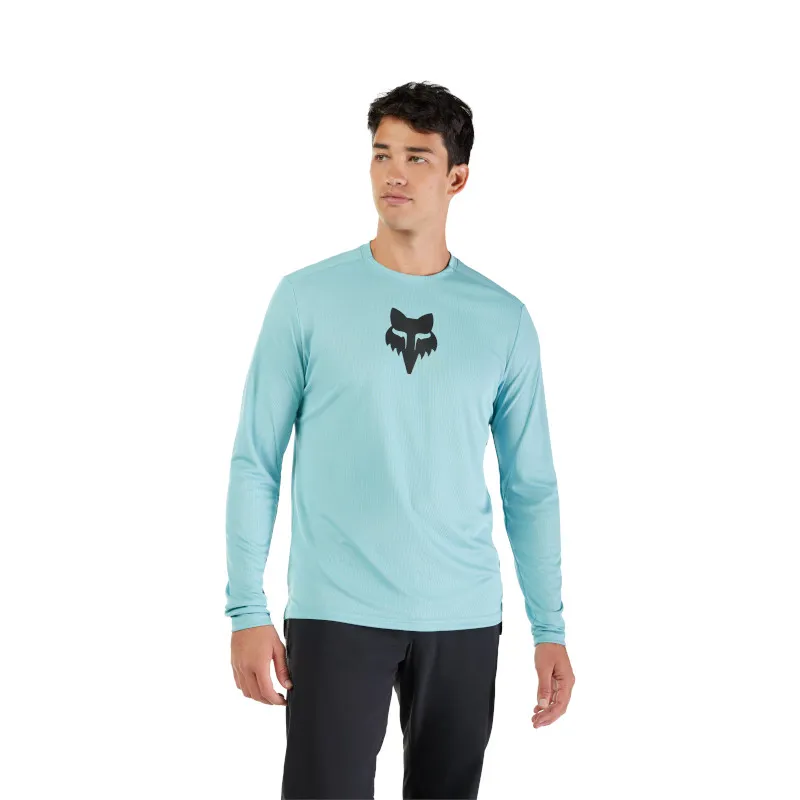 Fox Ranger Fox Head Long Sleeve MTB Jersey in Vintage Wash