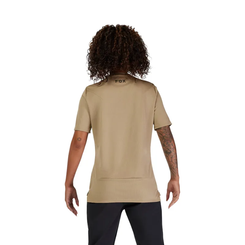 Fox Womens Ranger Short Sleeve Mountain Bike Jersey - Fox Head in Sand-1