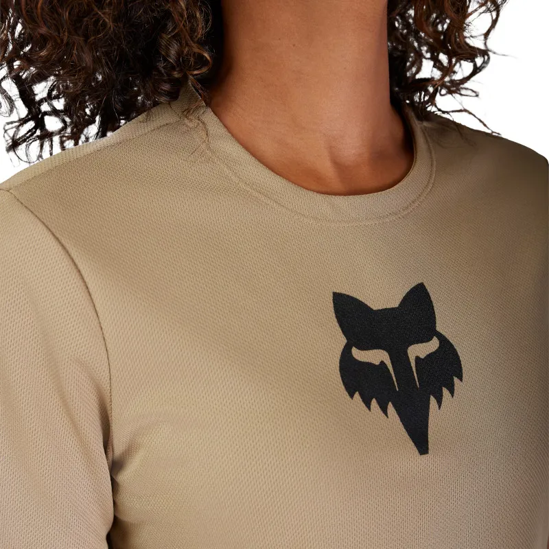 Fox Womens Ranger Short Sleeve Mountain Bike Jersey - Fox Head in Sand-5