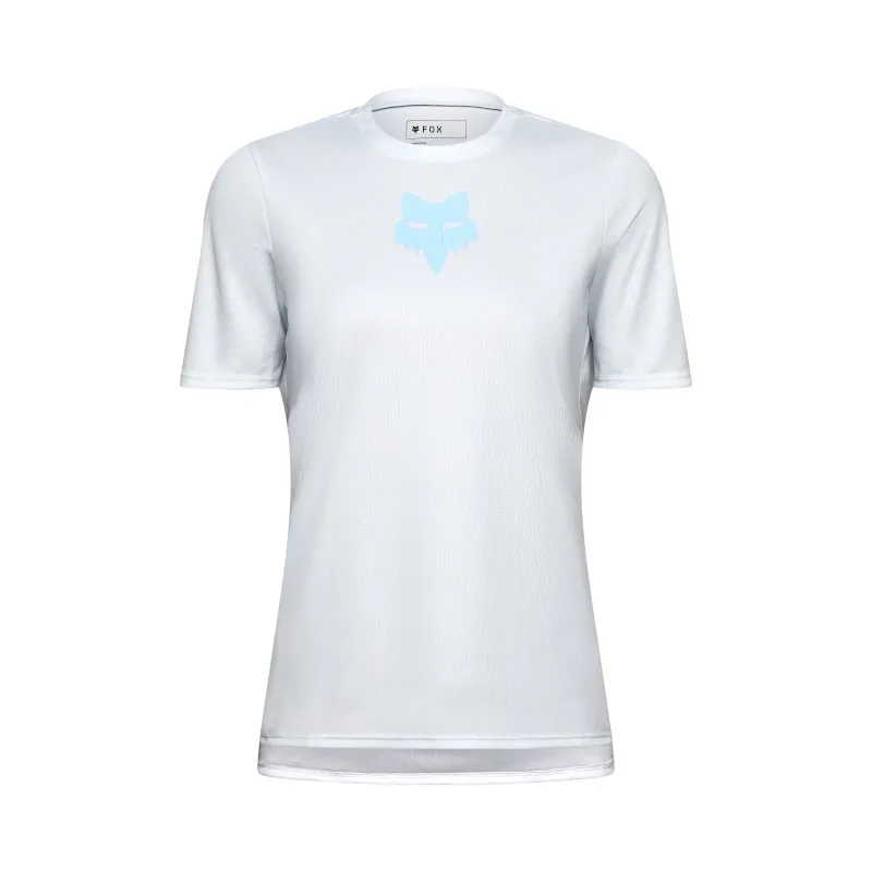 Fox WMS Ranger FoxHead Short Sleeve Mountain Bike Jersey in Pale Blue-2