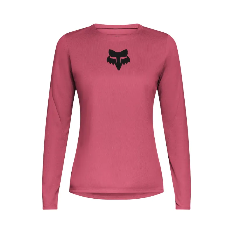 Fox Womens Ranger Long Sleeve Jersey Foxhead in Berry-1