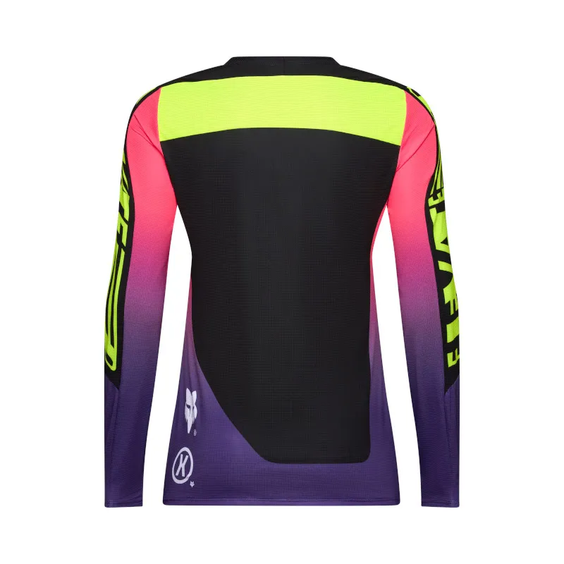 Fox Womens Flexair Elevated Long Sleeve Mountain Bike Jersey in Black-2