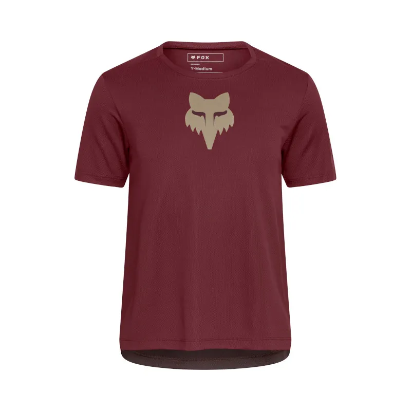 Fox Youth Ranger Short Sleeve Mountain Bike Jersey in Rust Brown