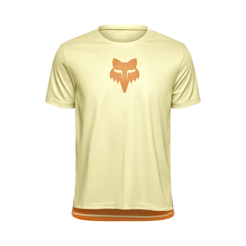 Fox Youth Ranger Fox Head Short Sleeve MTB Jersey in Lemonade Yellow