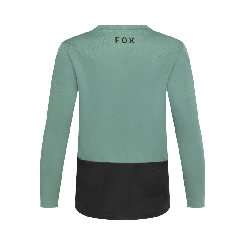 Fox Youth Ranger Long Sleeve MTB Jersey FoxHead in Pine Green-1