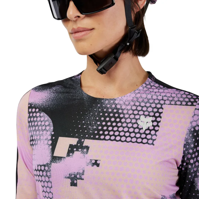 Fox Women's Flexair Ascent Pulse Short Sleeve Jersey in Dusty Rose-1