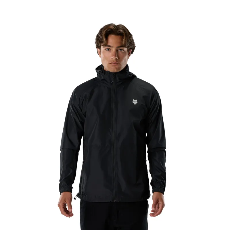 Fox Head Windbreaker Jacket in Black-1