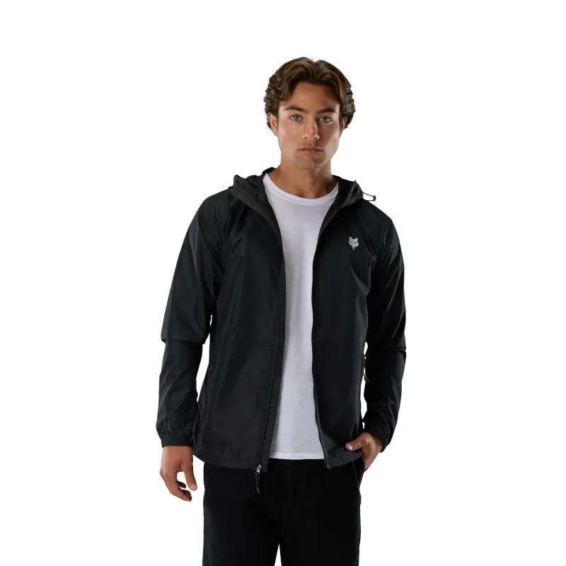 Fox Head Windbreaker Jacket in Black