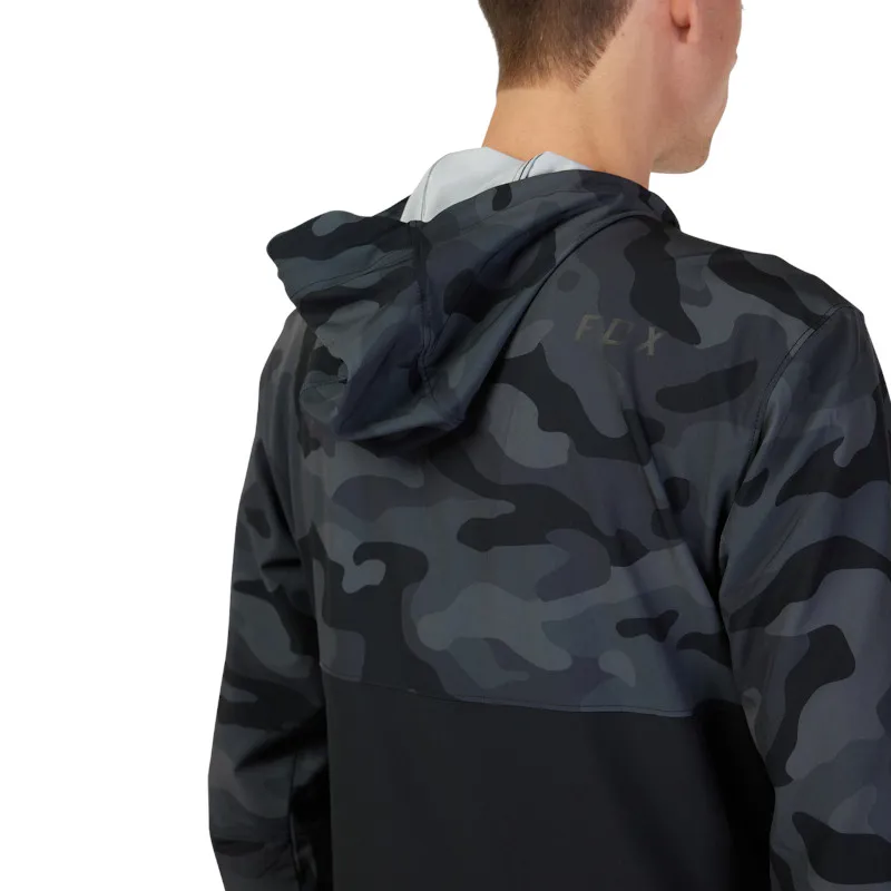 Fox Ranger Wind Pullover  Hoodie Jacket in Black Camo-3