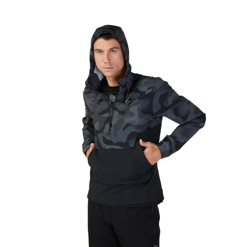 Fox Ranger Wind Pullover  Hoodie Jacket in Black Camo-7