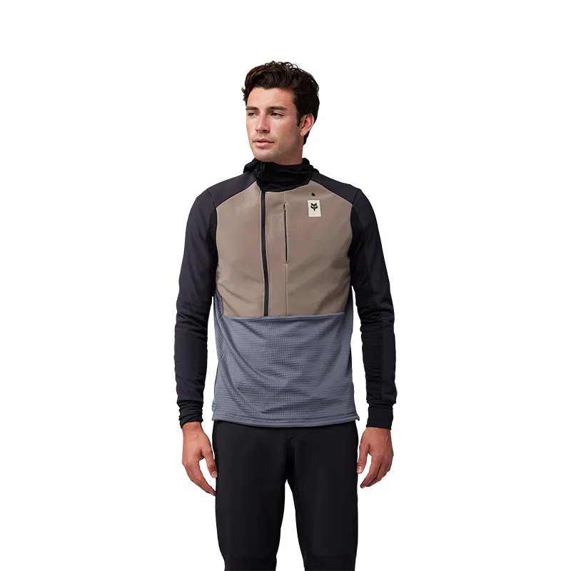 Fox Defend Thermal Winter Polartec Hoodie Jersey in Ash