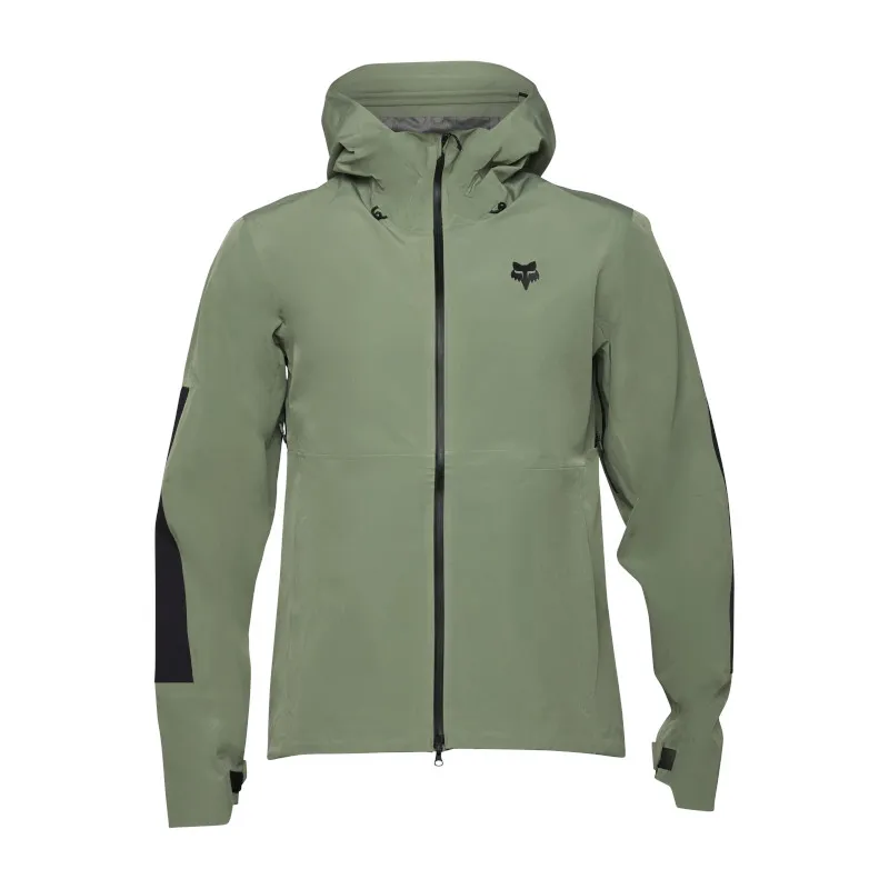 Fox Defend 3 Layer Fully Waterproof Mountain Bike Jacket in Moss
