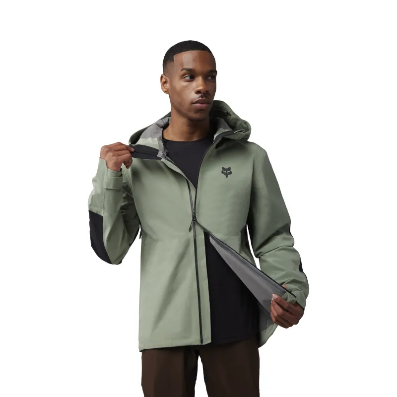 Fox Defend 3 Layer Fully Waterproof Mountain Bike Jacket in Moss-3