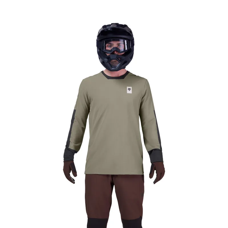 Fox Defend Thermal Long Sleeve Mountain Bike Jersey in Adobe