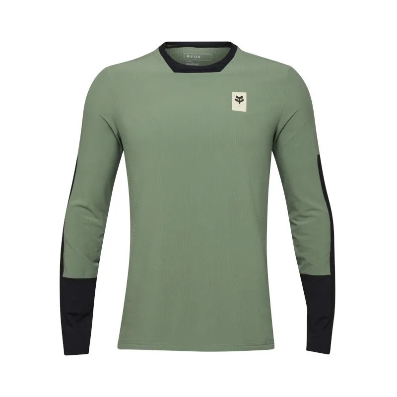 Fox Defend Long Sleeve Thermal MTB Jersey in Moss Green-2