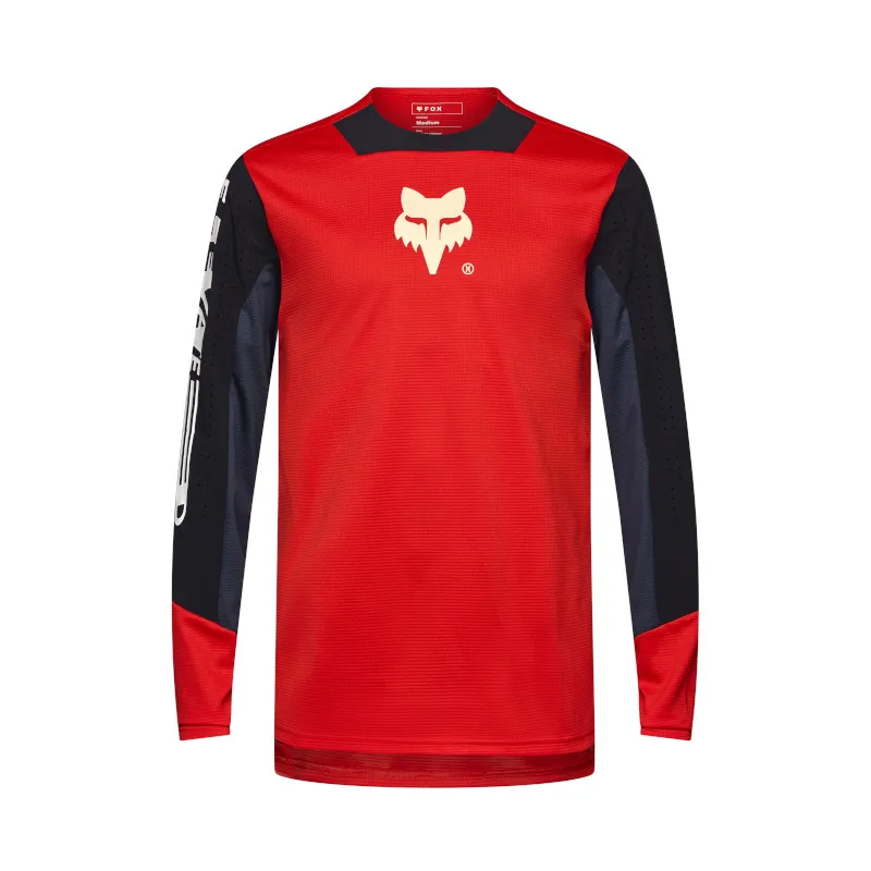 Fox Defend Elevated Long Sleeve MTB Jersey  in Flo Red-1