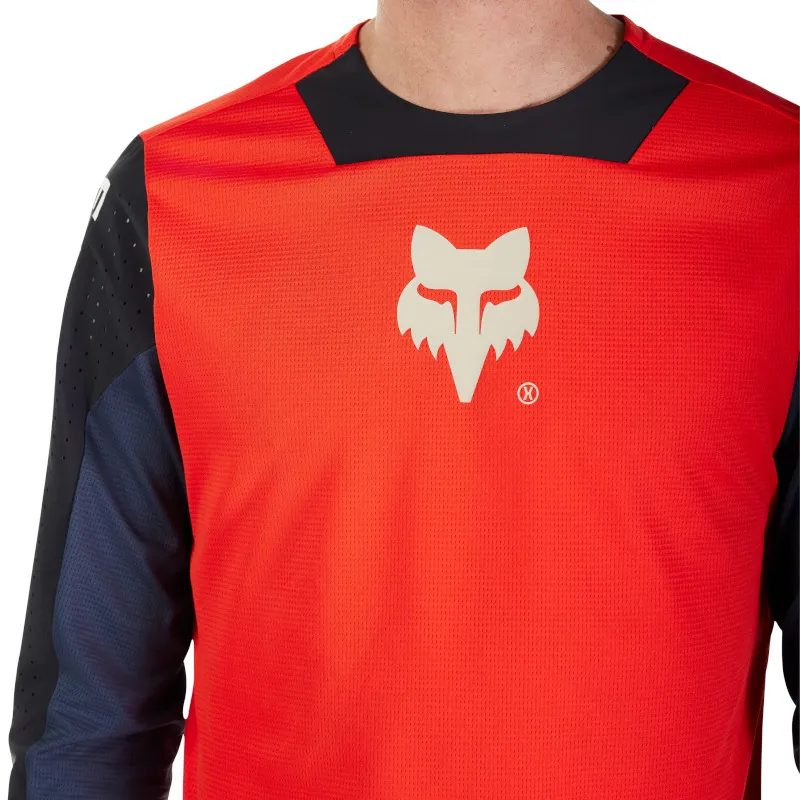Fox Defend Elevated Long Sleeve MTB Jersey  in Flo Red