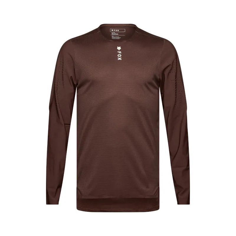 Fox Flexair Pro Premium Long Sleeve MTB Jersey in Cocoa