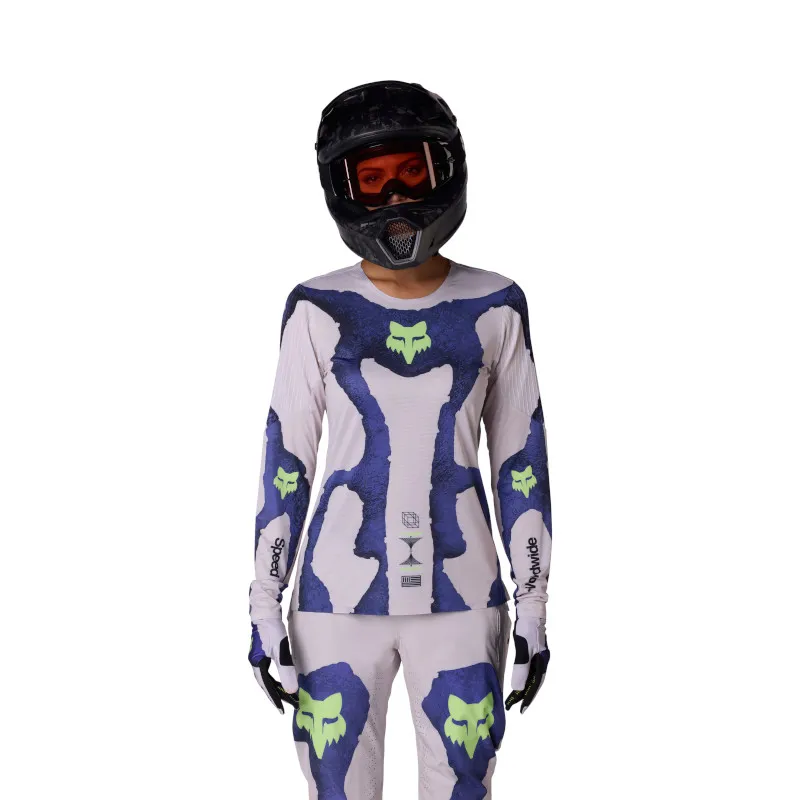 Fox Womens Flexair Awareness Limited Edition LS Jersey in Chalk White-2
