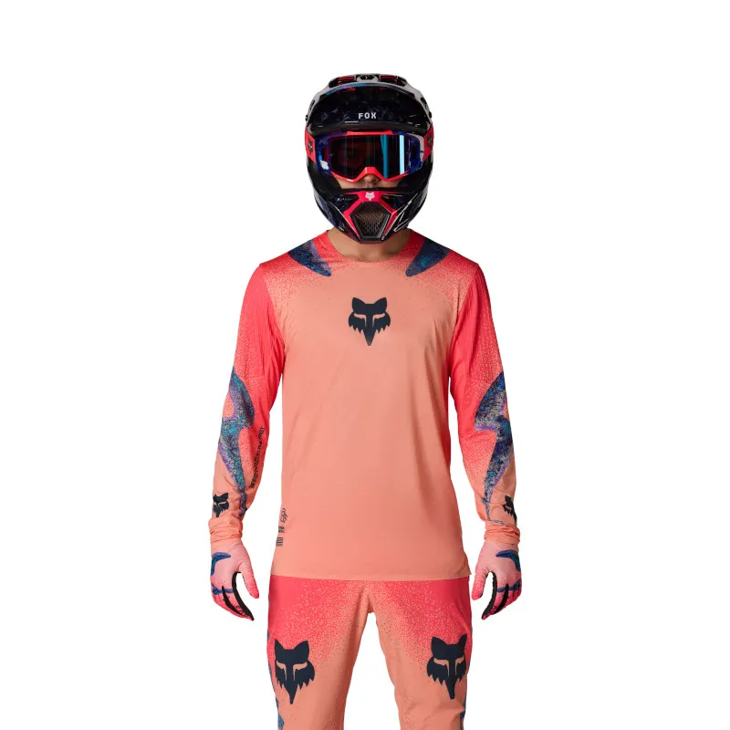 Fox Flexair Long Sleeve Vision MTB Jersey - Limited Edition in Peach-1