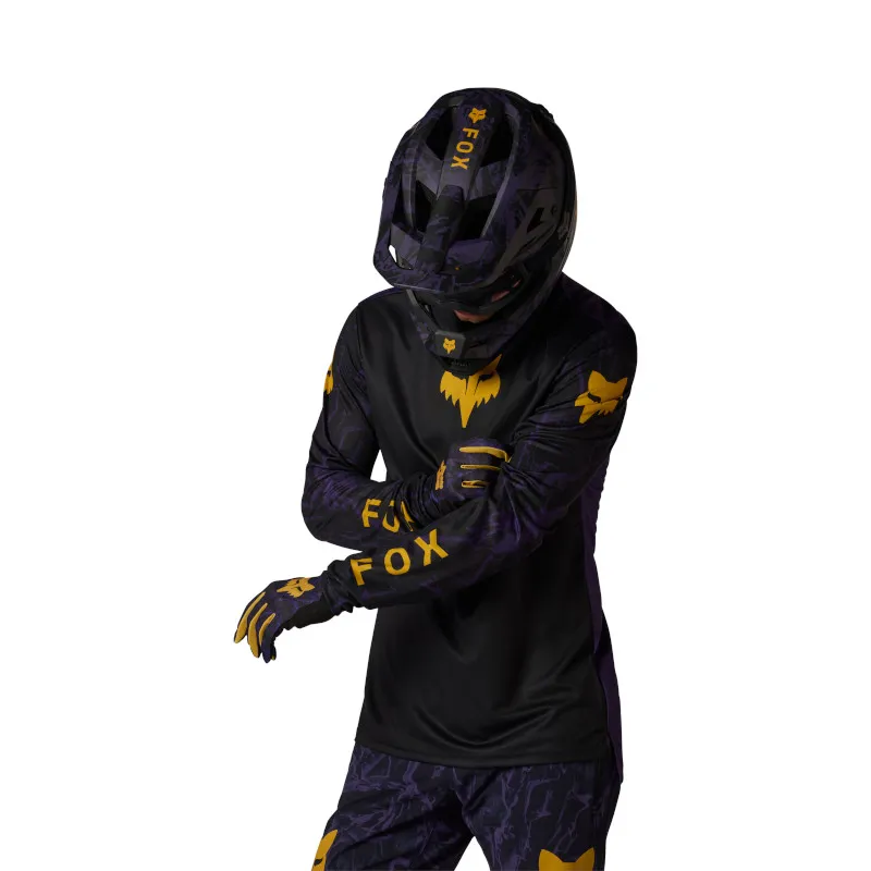 Fox Youth Ranger Long Sleeve MTB Jersey Image Print in Plum-5