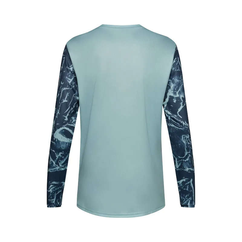 Fox Youth Ranger Long Sleeve MTB Jersey Image Print in Arctic Blue-2