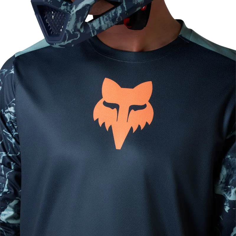 Fox Ranger Long Sleeve Jersey Image Print in Arctic Blue-4