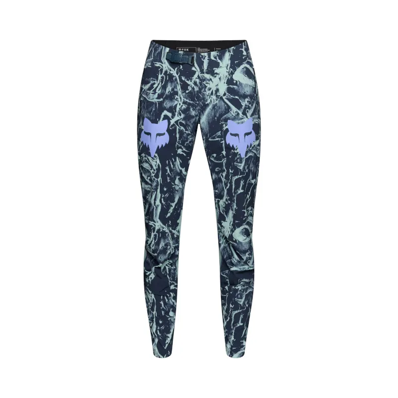 Fox Womens Ranger Mountain Bike Pant Image Print in Arctic Blue