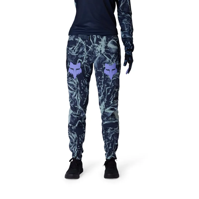 Fox Womens Ranger Mountain Bike Pant Image Print in Arctic Blue-2