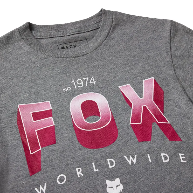 Fox Youth Block Short Sleeve Casual Tee in Heather Dark Grey-2