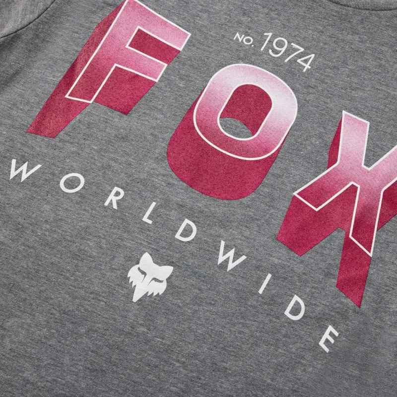 Fox Youth Block Short Sleeve Casual Tee in Heather Dark Grey-3