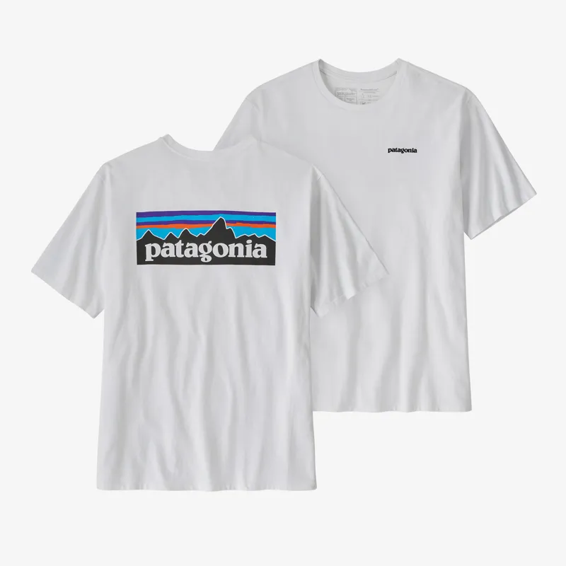 Patagonia Men's P-6 Logo Short Sleeve Responsibili- Tee in White-3