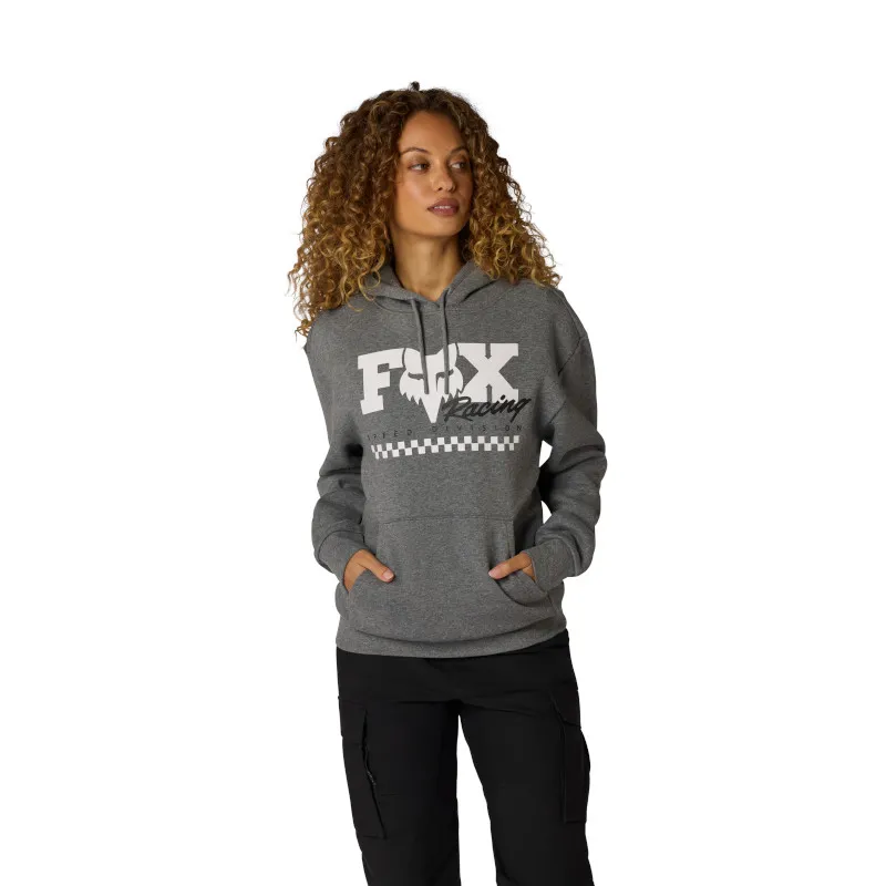 Fox Womens Checker Fleece Pullover in Heather Graphite