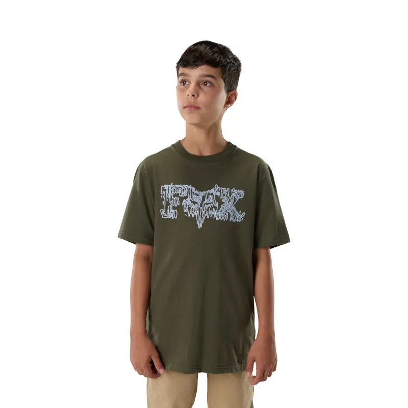 Fox Youth Dustproof Short Sleeve Tee in Dark Green-1