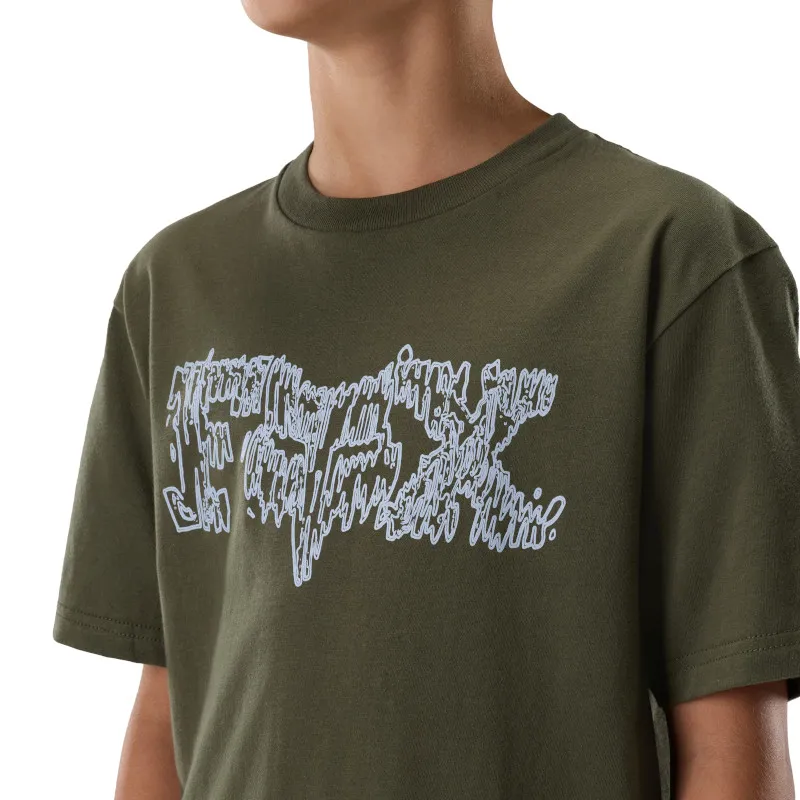 Fox Youth Dustproof Short Sleeve Tee in Dark Green