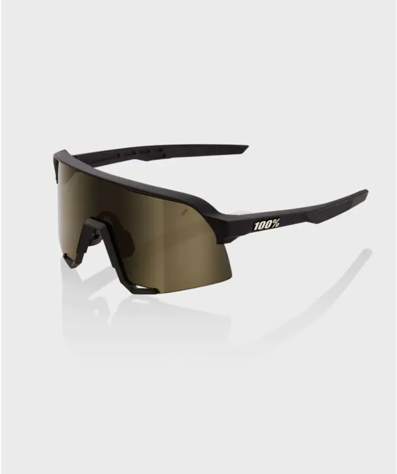100 Percent S3 - Soft Tact Black - Soft Gold Mirror Lens