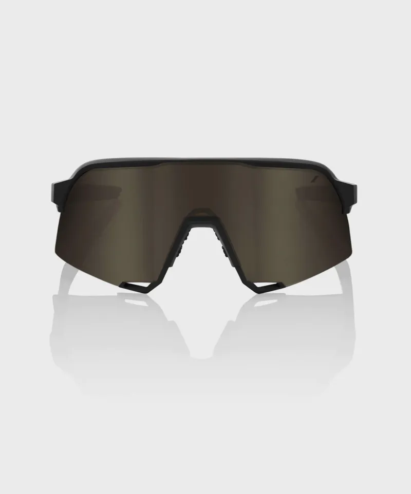 100 Percent S3 - Soft Tact Black - Soft Gold Mirror Lens-1