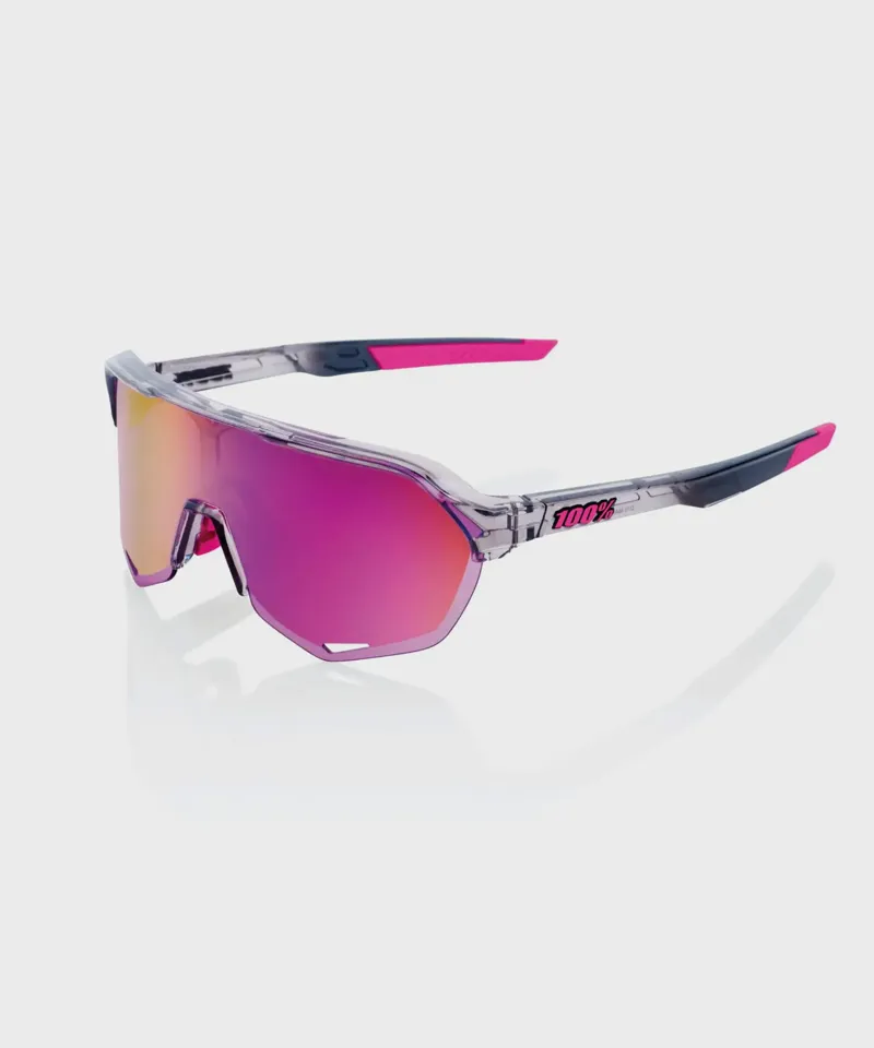 100 Percent S2 - Polished Translucent Grey - Purple Mirror Lens