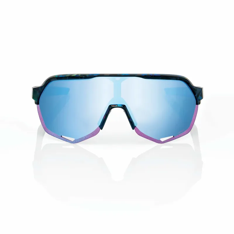 100 Percent S2 - Black Holographic - HiPER Blue Multilayer MTB Glasses-1